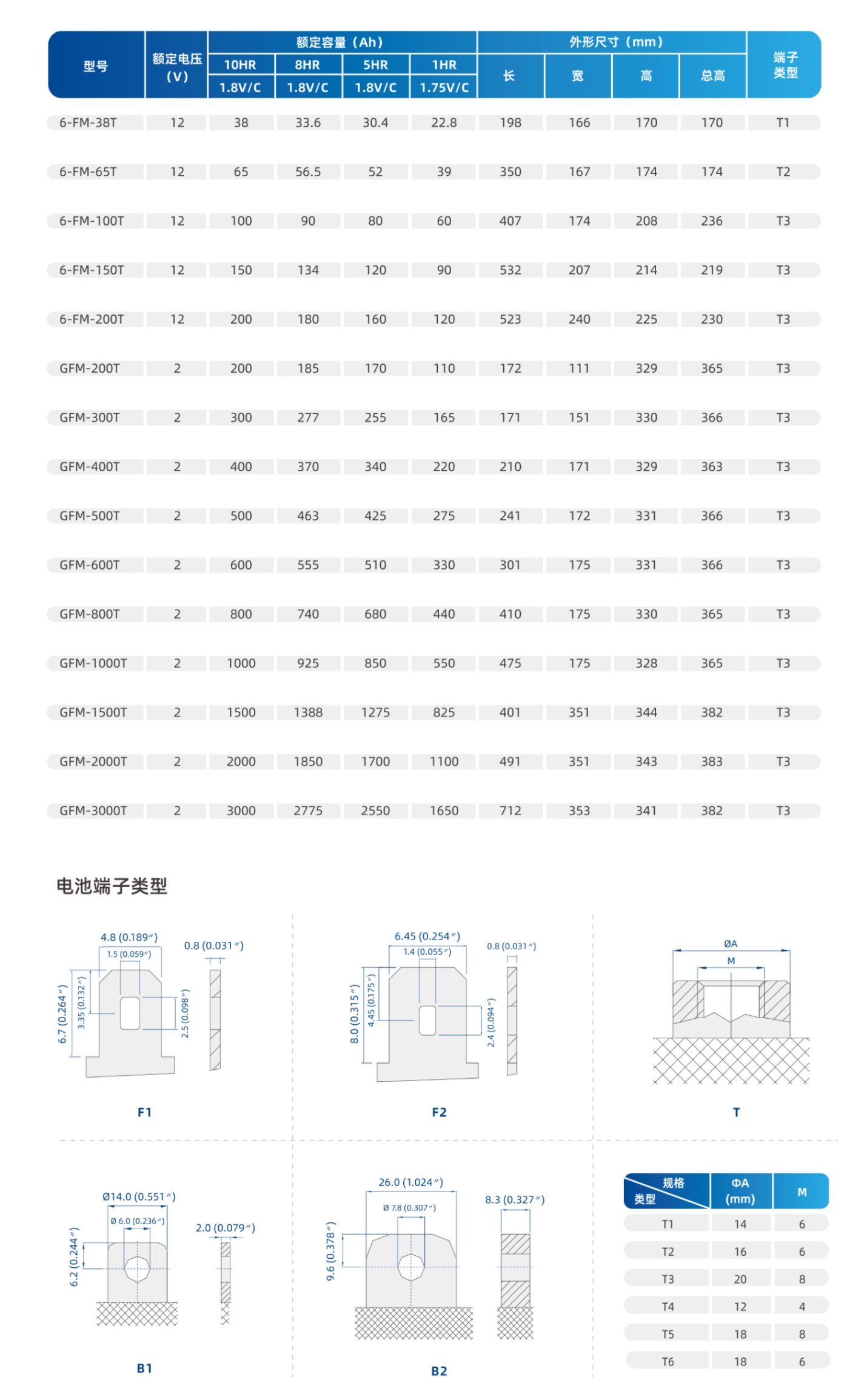 太阳能深循环电池系列38-3000AH参数